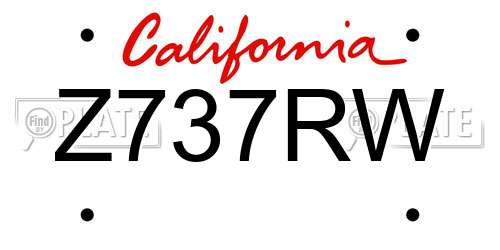 Z737RW California License Plate