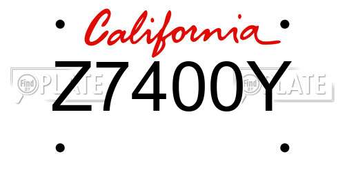 Z7400Y California License Plate