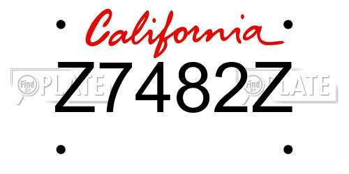 Z7482Z California License Plate