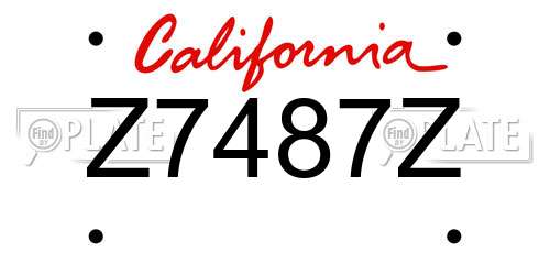 Z7487Z California License Plate