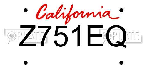 Z751EQ California License Plate
