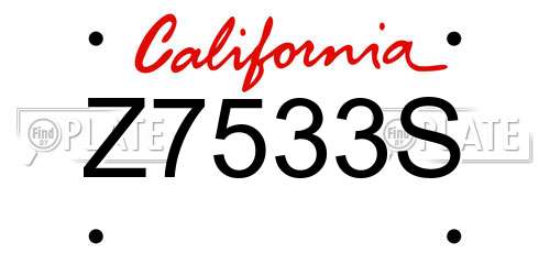 Z7533S California License Plate