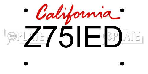 Z75IED California License Plate