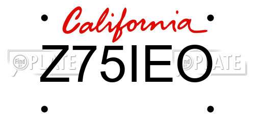 Z75IEO California License Plate