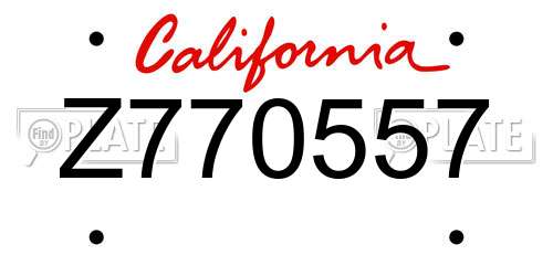 Z770557 California License Plate