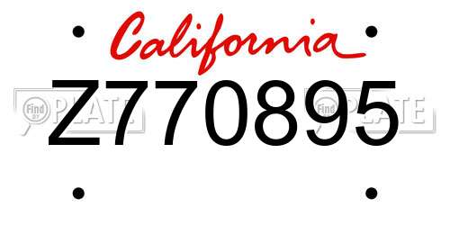 Z770895 California License Plate