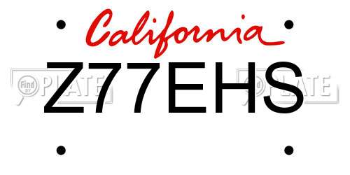 Z77EHS California License Plate