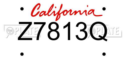 Z7813Q California License Plate