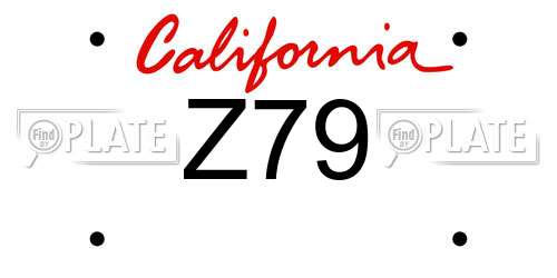 Z79 California License Plate