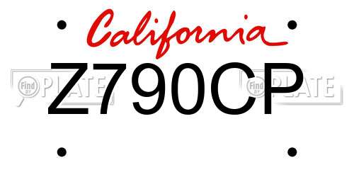 Z790CP California License Plate