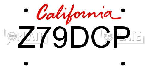 Z79DCP California License Plate