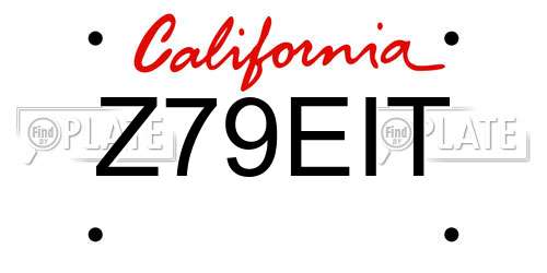 Z79EIT California License Plate