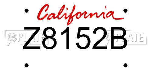 Z8152B California License Plate
