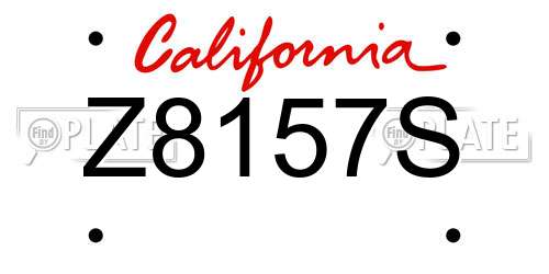 Z8157S California License Plate