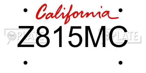 Z815MC California License Plate