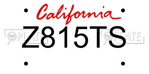 Z815TS California License Plate