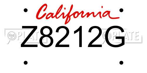 Z8212G California License Plate