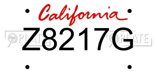 Z8217G California License Plate