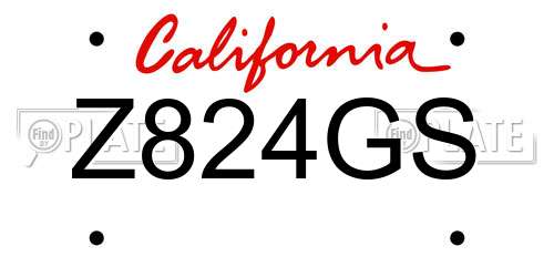 Z824GS California License Plate