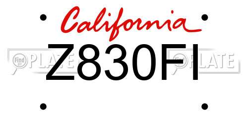 Z830FI California License Plate