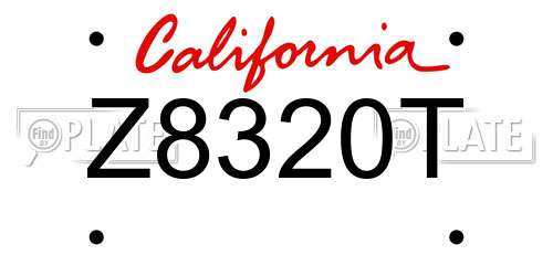 Z8320T California License Plate