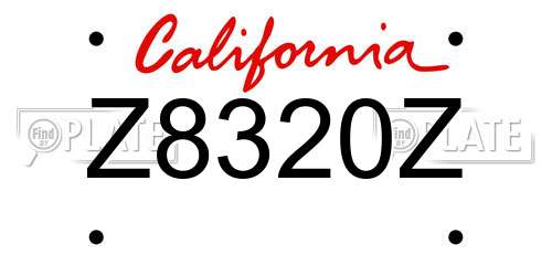 Z8320Z California License Plate
