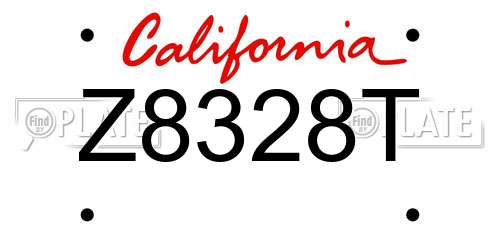 Z8328T California License Plate