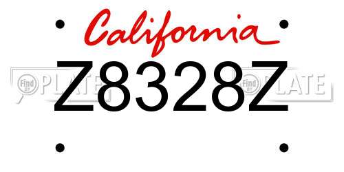 Z8328Z California License Plate