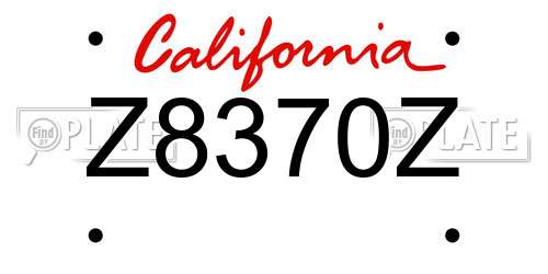 Z8370Z California License Plate