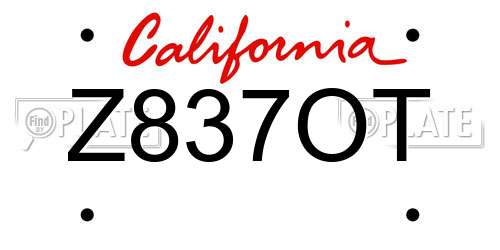 Z837OT California License Plate