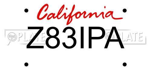 Z83IPA California License Plate