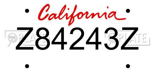 Z84243Z California License Plate