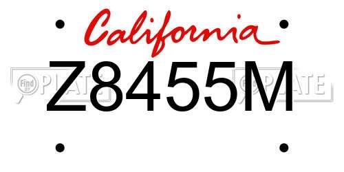 Z8455M California License Plate