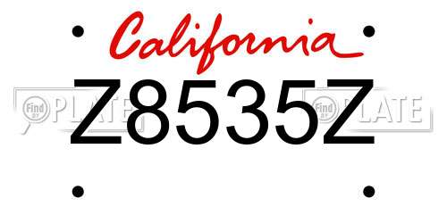 Z8535Z California License Plate