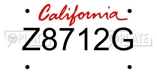 Z8712G California License Plate