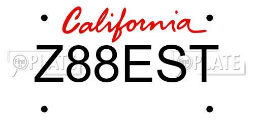 Z88EST California License Plate