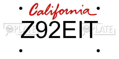 Z92EIT California License Plate