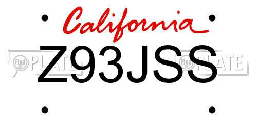 Z93JSS California License Plate