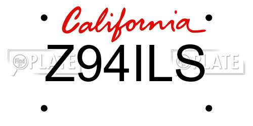 Z94ILS California License Plate