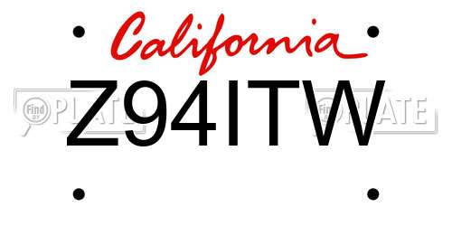 Z94ITW California License Plate