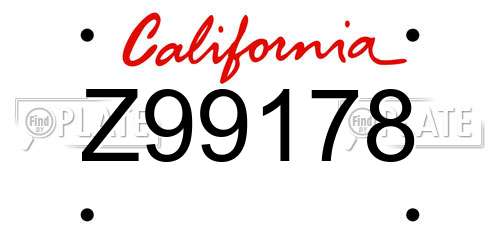 Z99178 California License Plate
