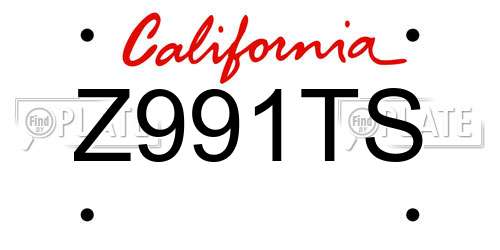 Z991TS California License Plate