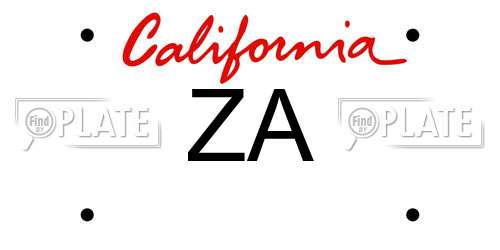 ZA California License Plate