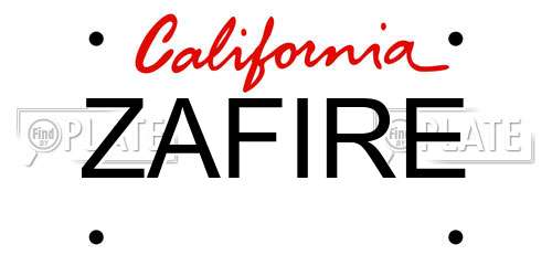 ZAFIRE California License Plate