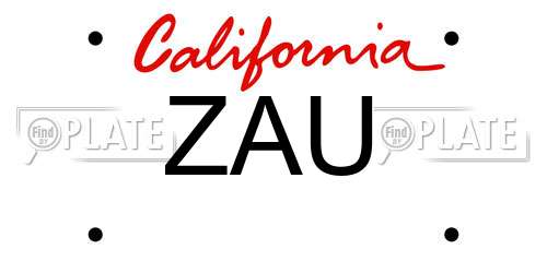 ZAU California License Plate