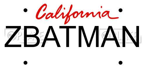 ZBATMAN California License Plate