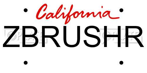ZBRUSHR California License Plate