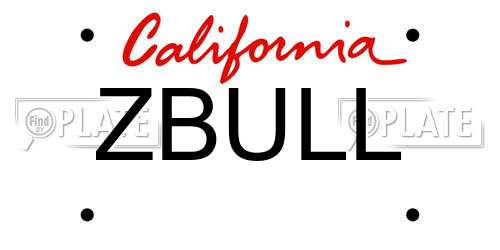 ZBULL California License Plate
