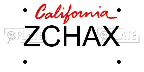 ZCHAX California License Plate