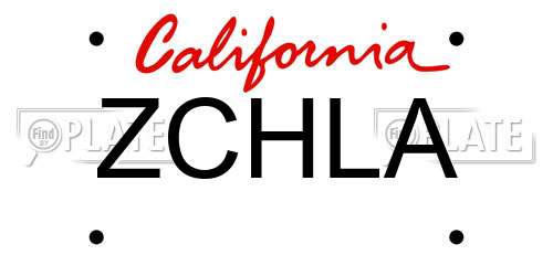 ZCHLA California License Plate